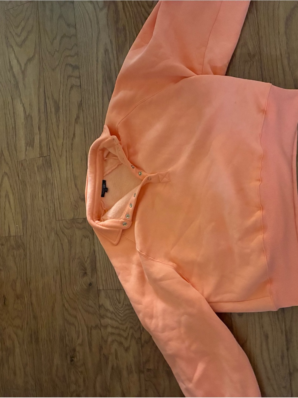 Papermoon Peach Snap-Button Pullover Bomber Jacket